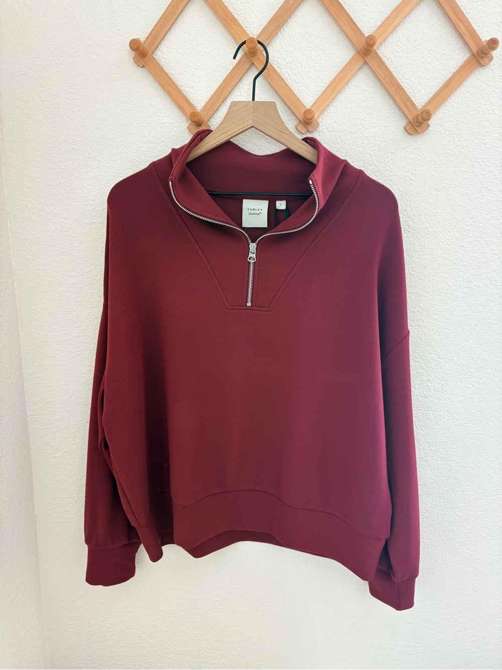 NWT Varley Hawley Half-Zip Pullover in New Maroon - Picture 14 of 14